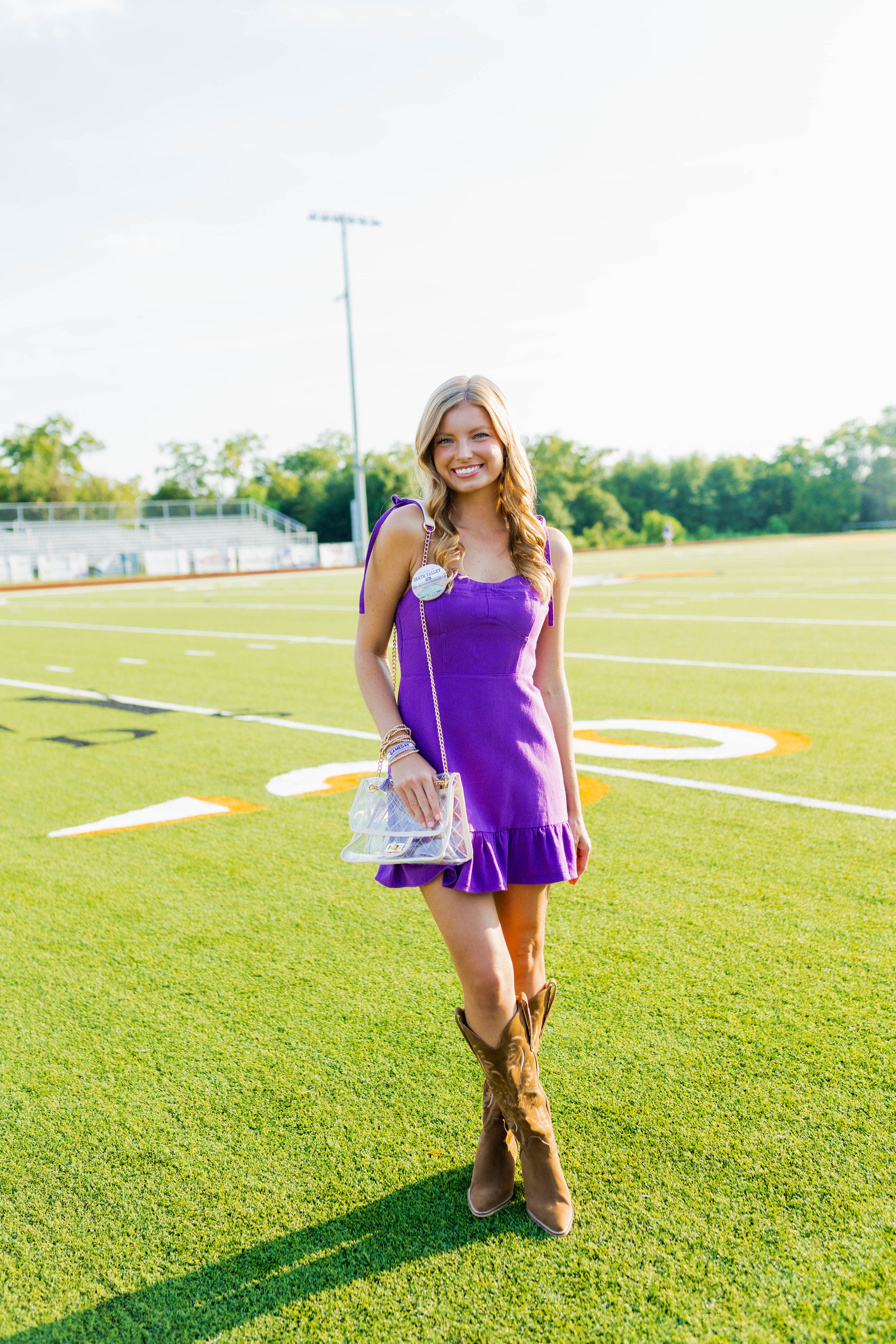 PURPLE CHEERING CHARM DRESS