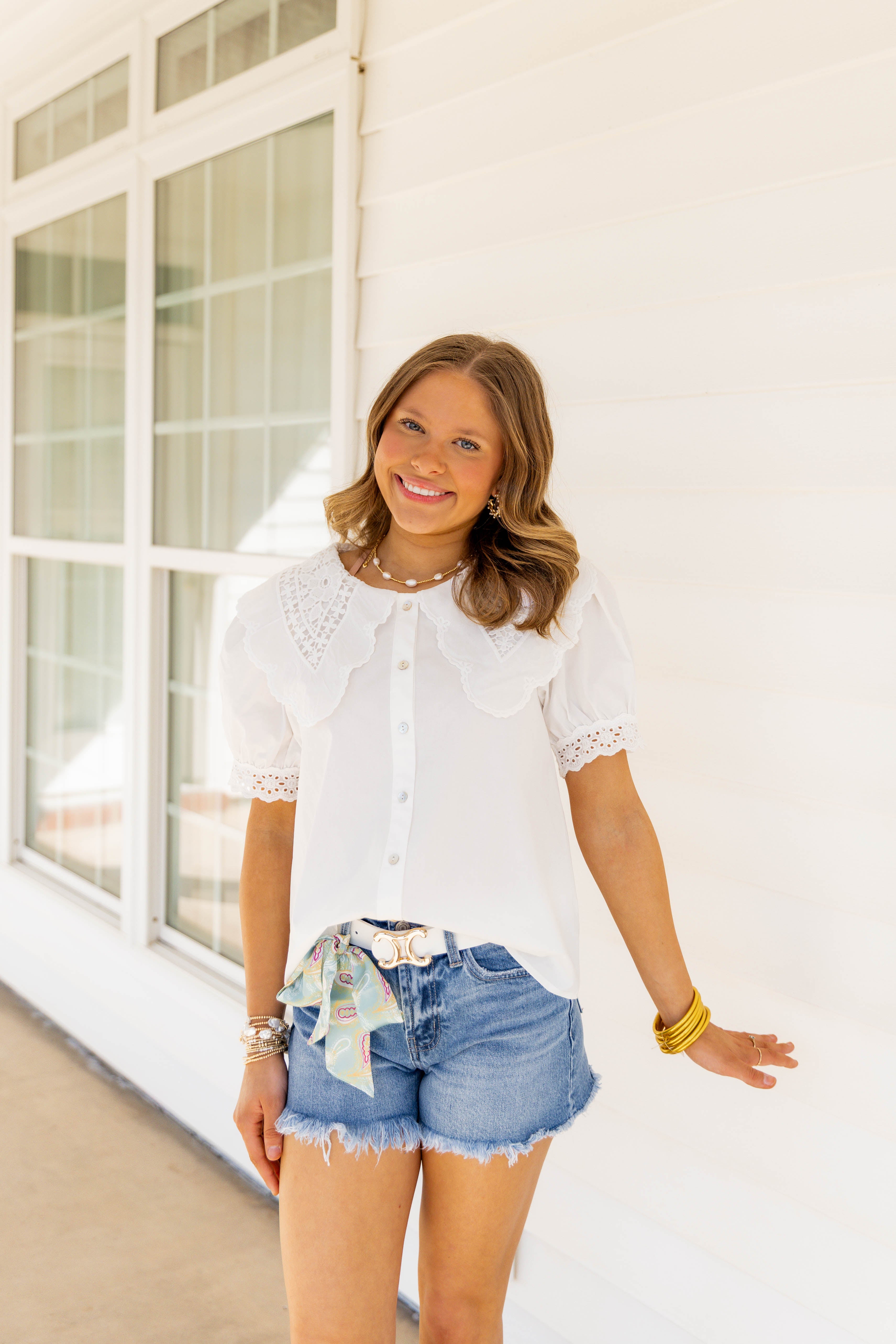 White Scallop Top